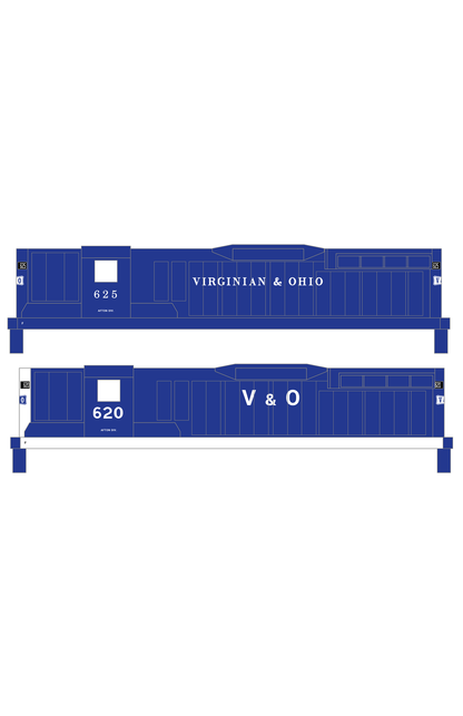 Virginian and Ohio Diesel Locomotive White and Blue Early Schemes