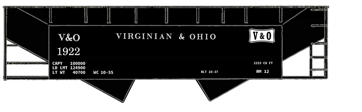 Virginian and Ohio Twin Hopper White V&O