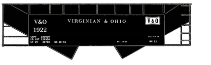 Virginian and Ohio Twin Hopper White V&O