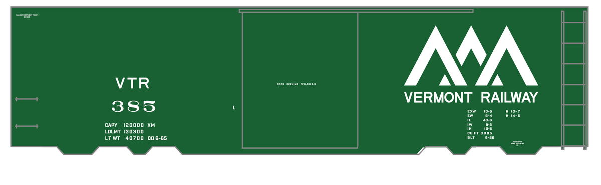 Vermont Railway 40 Ft Boxcar White