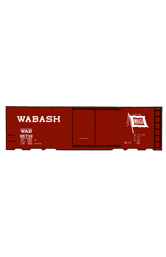 Wabash Railroad 40 Ft Boxcar White Big Flag