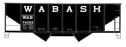 Wabash Railroad Ribbed Twin Hopper White