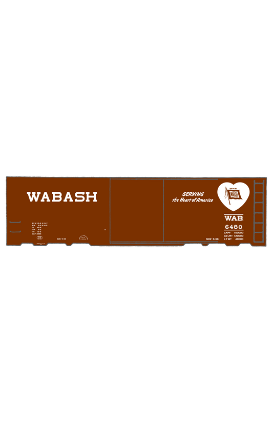 Wabash Railroad 40 Ft Boxcar White Heart Logo