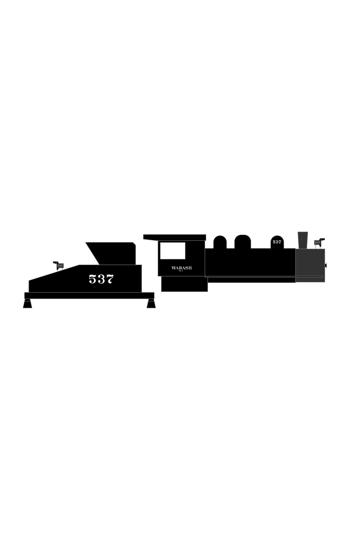 Wabash, Ann Arbor, NJI&I, M&LS, LE&FtW Steam Locomotive White