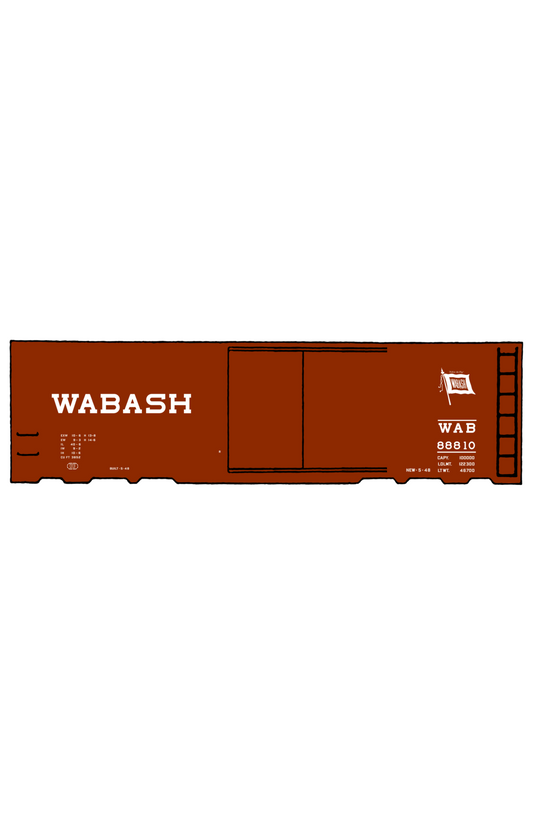 Wabash Railroad 40 Ft Boxcar White Small Flag