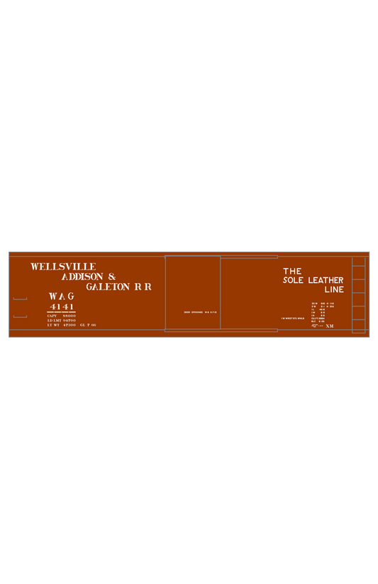 Wellsville, Addison and Galeton 40 Ft Steel Boxcar White WAG