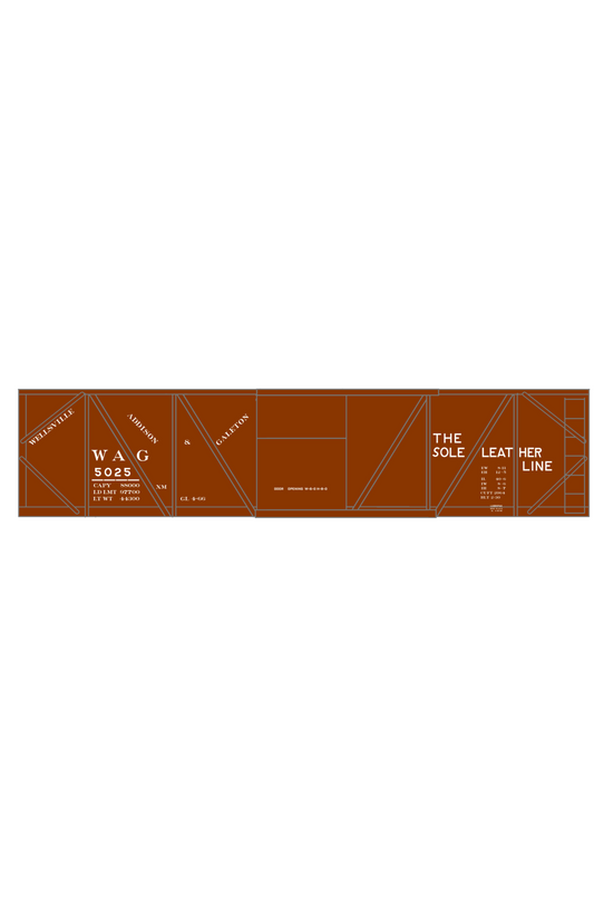 Wellsville, Addison & Galeton Single Sheathed Boxcar White WAG