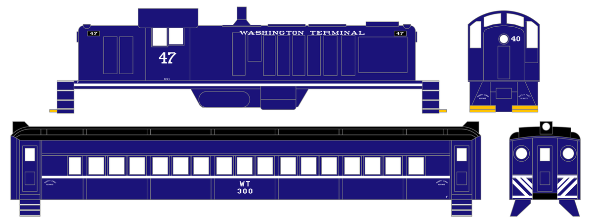 Washington Terminal Co. Diesel Locomotive White Blue Scheme