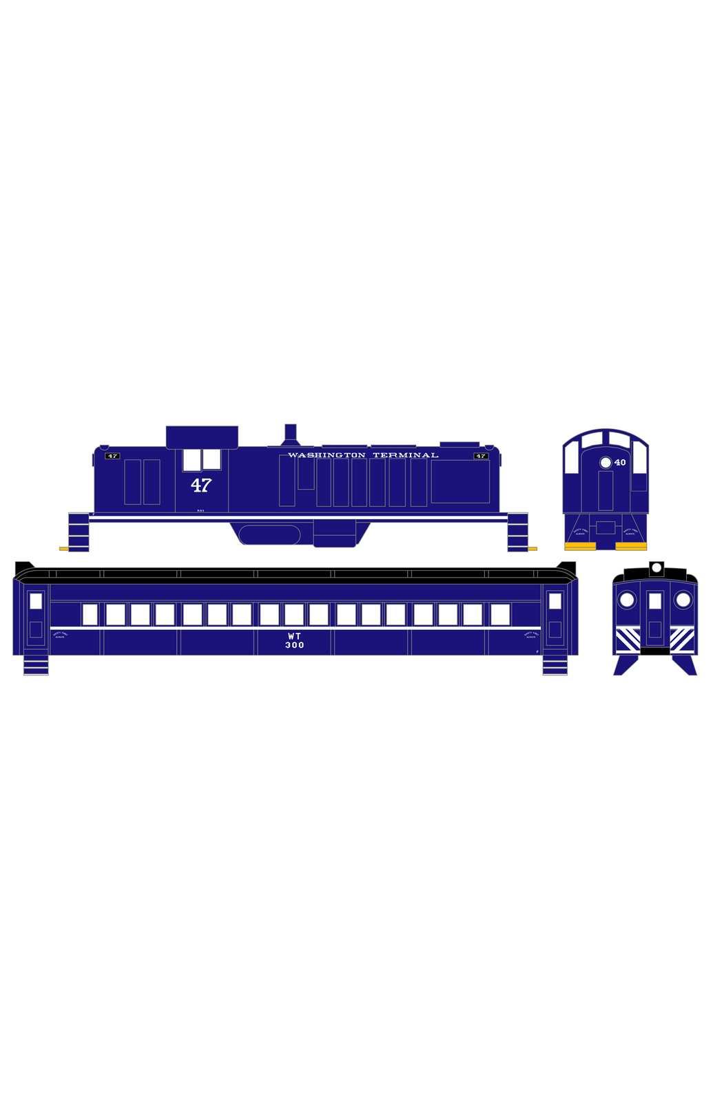Washington Terminal Co. Diesel Locomotive White Blue Scheme