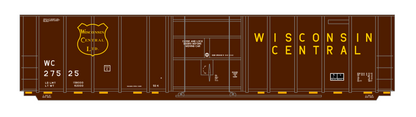 Wisconsin Central 50 Ft Ribbed Boxcar Yellow