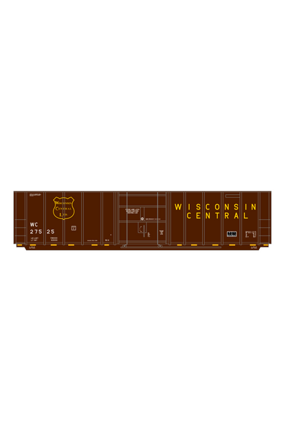 Wisconsin Central 50 Ft Ribbed Boxcar Yellow