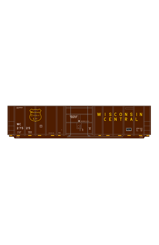 Wisconsin Central 50 Ft Ribbed Boxcar Yellow