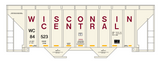 Wisconsin Central 3000 Cu Ft Covered Hopper Maroon