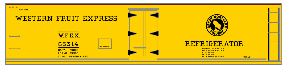 Great Northern Western Fruit Express WFEX Reefer Black Serif