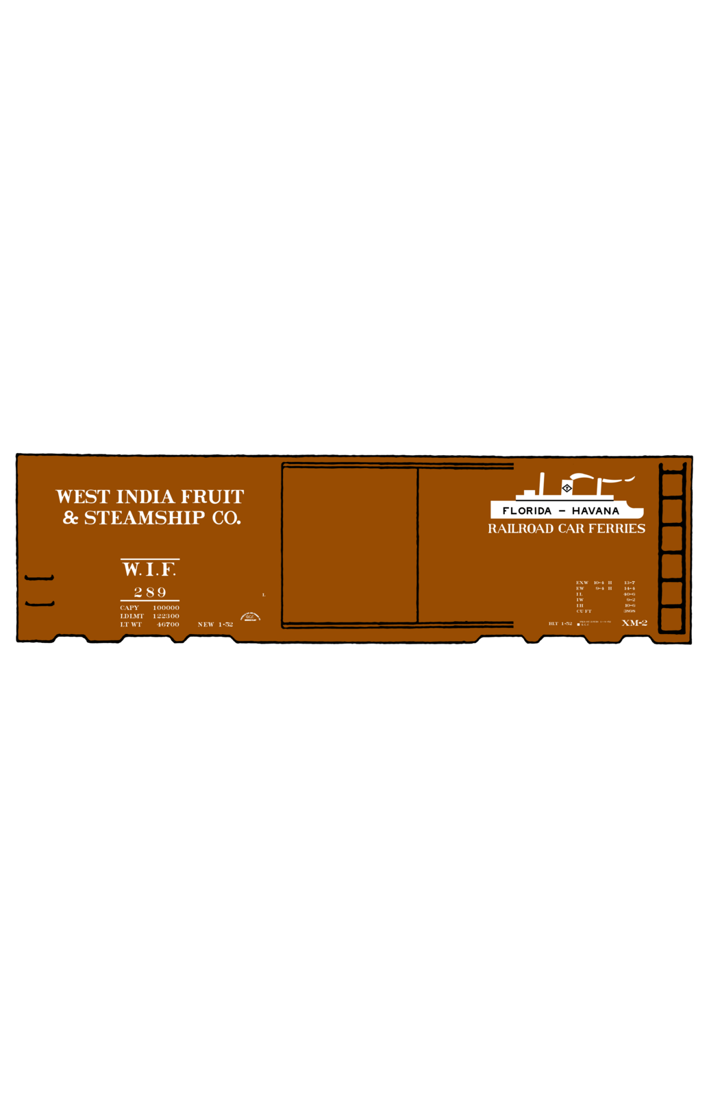 West India Fruit and Steamship 40 Ft Boxcar White