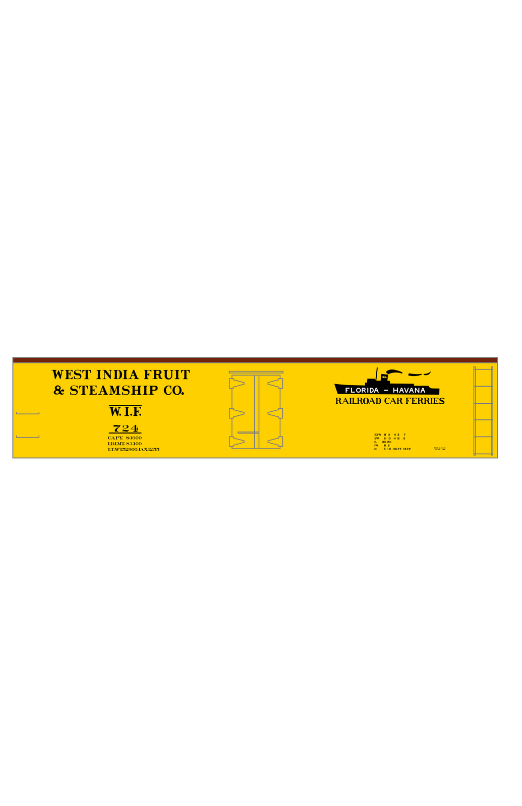 West India Fruit & Steamship Co. Wood Ice Reefer Black