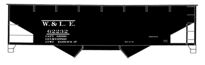 Wheeling and Lake Erie Offset Twin Hopper White