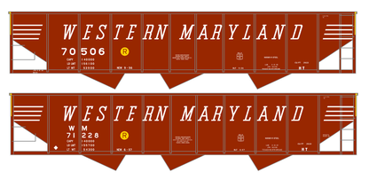 Western Maryland Triple Hopper White Speed Letter