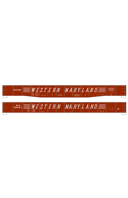 Western Maryland 52 Ft Gondola White Speed Letter