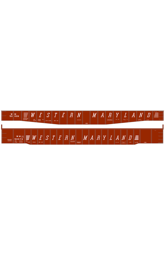 Western Maryland 65 Ft Gondola White Speed Letter