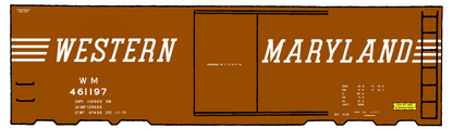Western Maryland 40 Ft Boxcar White Speed Letter