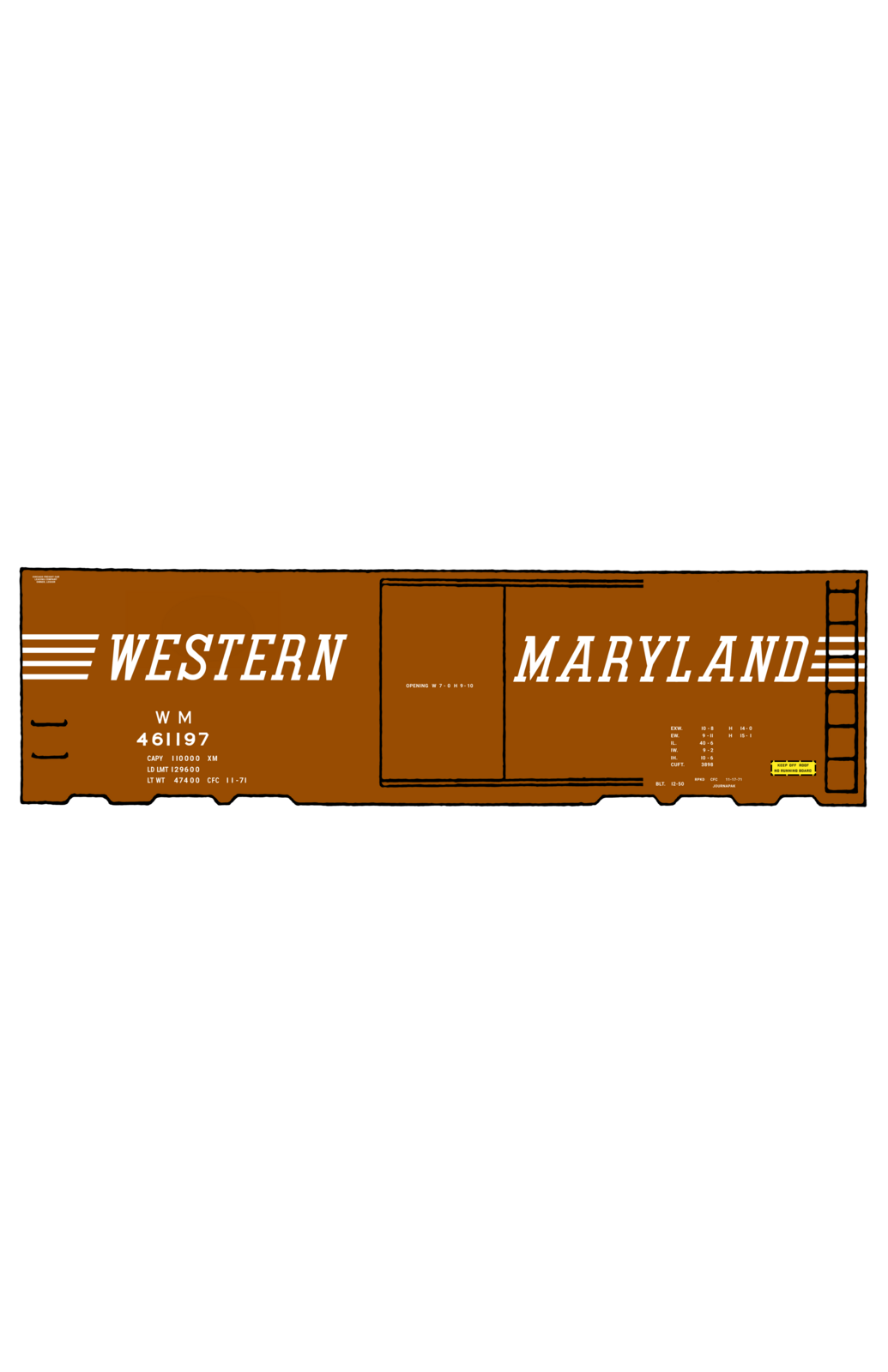 Western Maryland 40 Ft Boxcar White Speed Letter