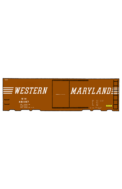 Western Maryland 40 Ft Boxcar White Speed Letter