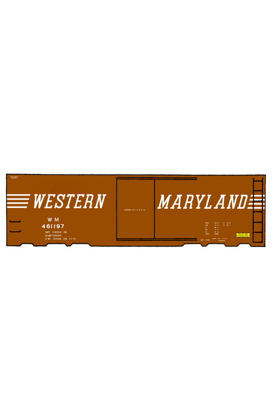 Western Maryland 40 Ft Boxcar White Speed Letter