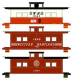 Western Maryland Caboose Black and White  - Decal