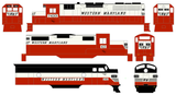 Western Maryland Diesel Locomotive Black and White Circus Scheme - Decal