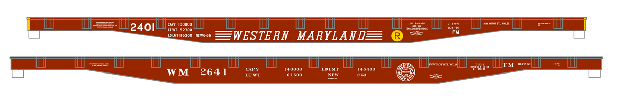 Western Maryland Flat Car White