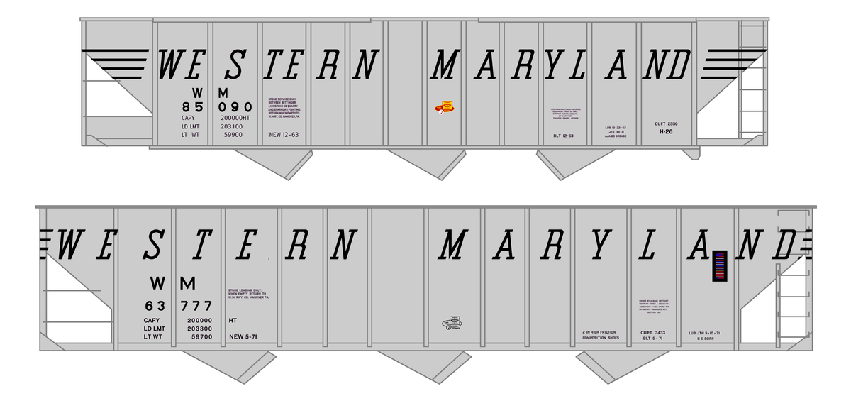 Western Maryland Gray Hopper Car Black Stone Service