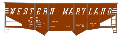 Western Maryland Twin Hopper Car White Speed Letter