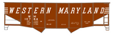 Western Maryland Twin Hopper Car White Speed Letter