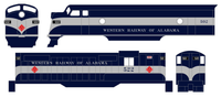 Western Railway Of Alabama Diesel Locomotive Silver and Blue West Point Route - Decal