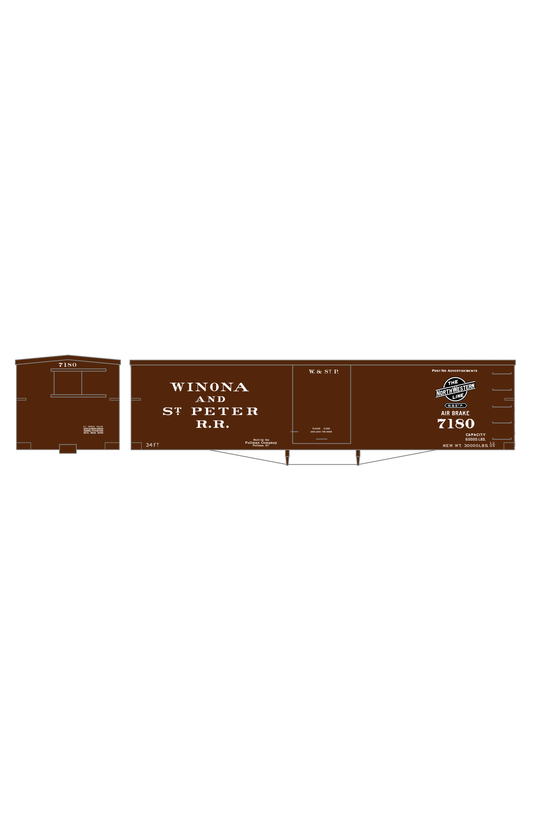Winona and St. Peter 34 Ft Wood Boxcar White CNW