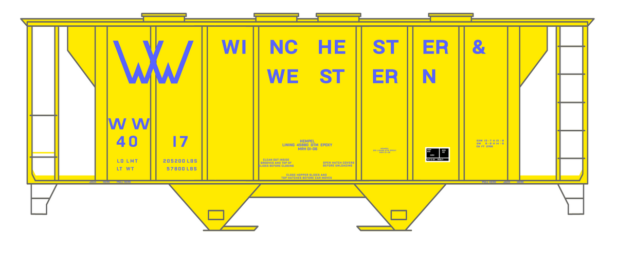 Winchester & Western Cement Covered Hopper Blue