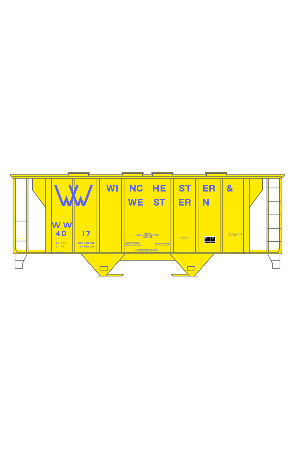 Winchester & Western Cement Covered Hopper Blue
