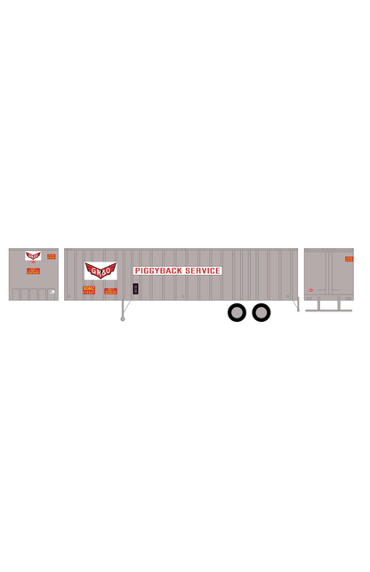 Gulf Mobile and Ohio Piggyback Semi Trailer Red and White