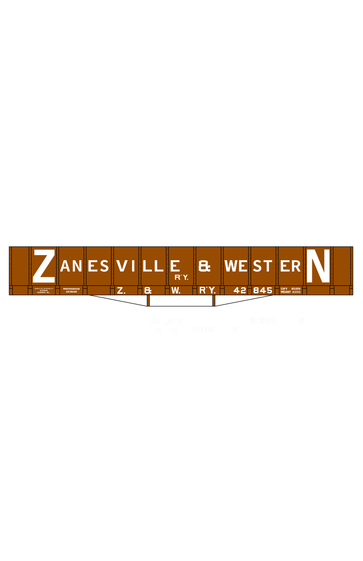 Zanesville and Western Coal Gondola White