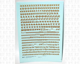 Old English Bible Letter Number Alphabet - Decal - Choose Size and Color