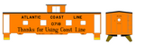 Atlantic Coast Line Steel Caboose Black Thanks For Using Coast Line - Decal