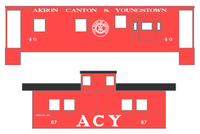 Akron Canton & Youngstown Caboose Passenger MOW Car White ACY