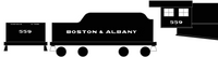 Boston and Albany Gothic Steam Locomotive White