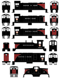 Boston and Maine Diesel Switcher Locomotive Red and White  - Decal