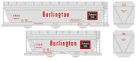 Burlington CB&Q ACF Covered Hopper Red  - Decal