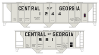 Central Of Georgia Covered Hopper Dark Gray Southern Block Letter - Decal