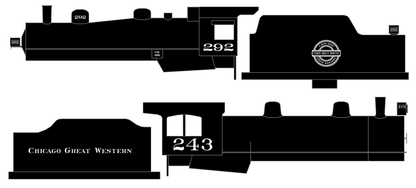 Chicago Great Western Steam Locomotive White