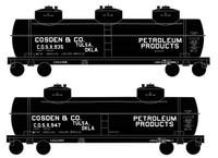 Cosden Petroleum Two/Three Dome Tank Car White Tulsa OK