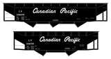 Canadian Pacific Offset Hopper White Script - Decal